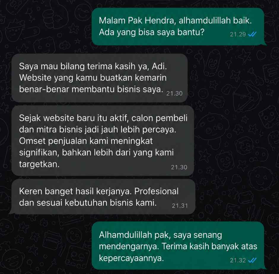 Testimoni Chat Pak Hendra