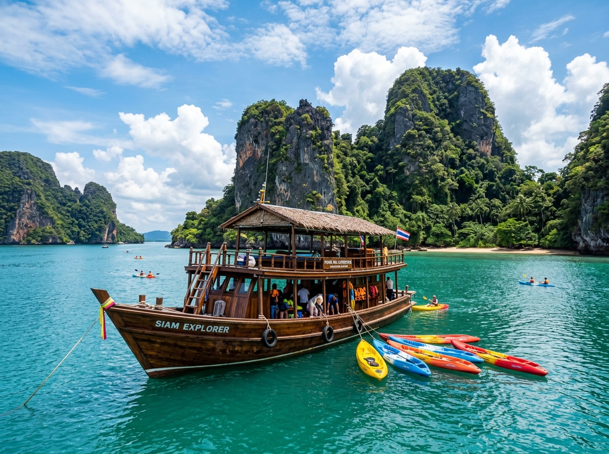 Expedition vessel in Phang Nga Bay