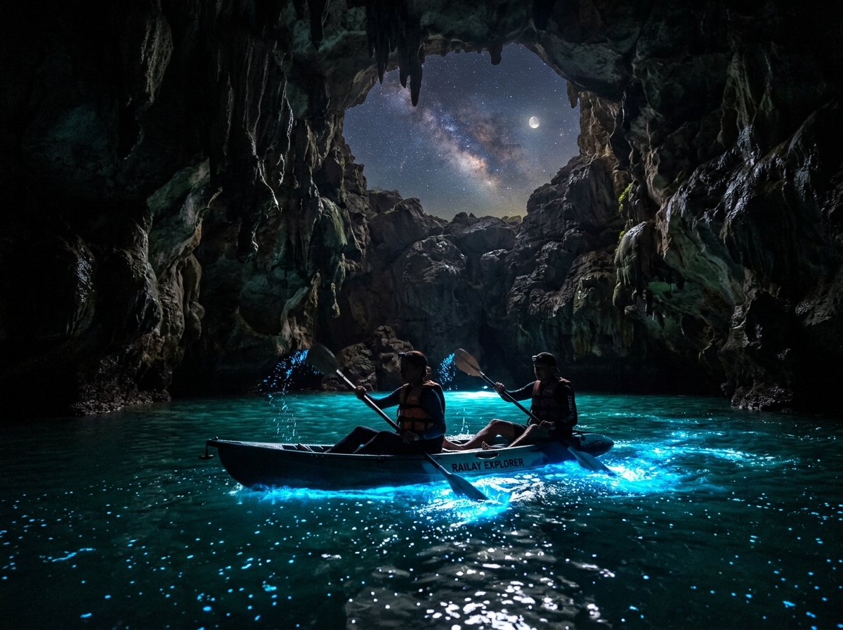 Bioluminescent night waters